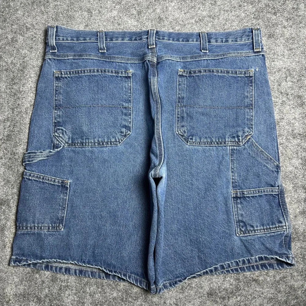 Faded Glory Mens Baggy Denim Carpenter Shorts Blue Skater Y2K 90s Size 40